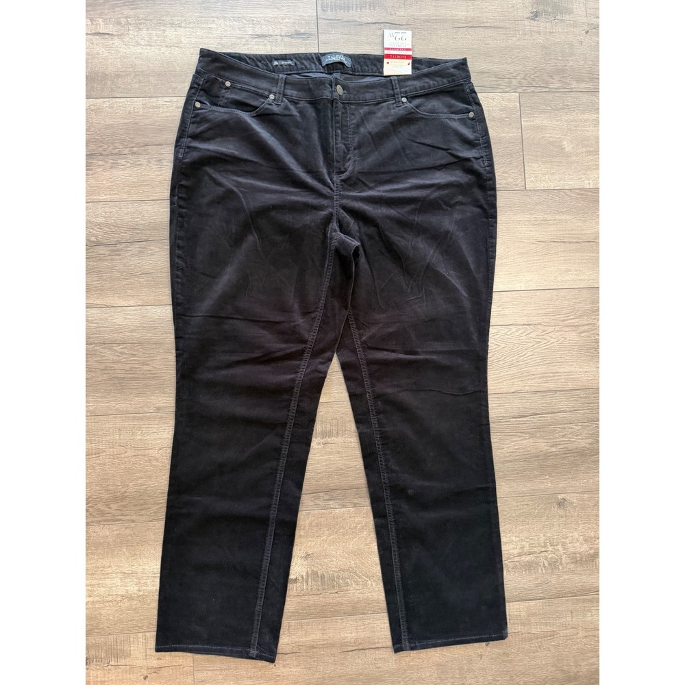 Talbots Flawless Five-Pocket Straight Leg Corduroy Pants Black Women 18W NEW